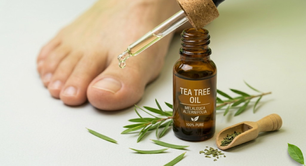The best home remedies to stop toenail fungus is Tea tree oil.